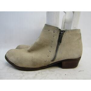 Minnetonka Womens Size 9 Beige Suede Ankle Zip Fashion Boots Bootie
